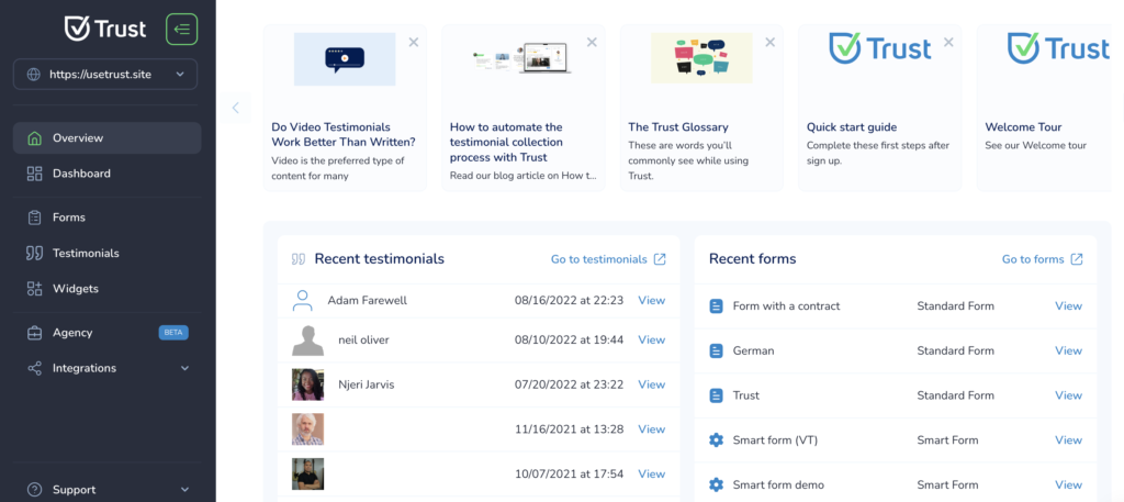 Trust social proof platform showing automated review aggregation from 40+ platforms with real-time widget updates for e-commerce