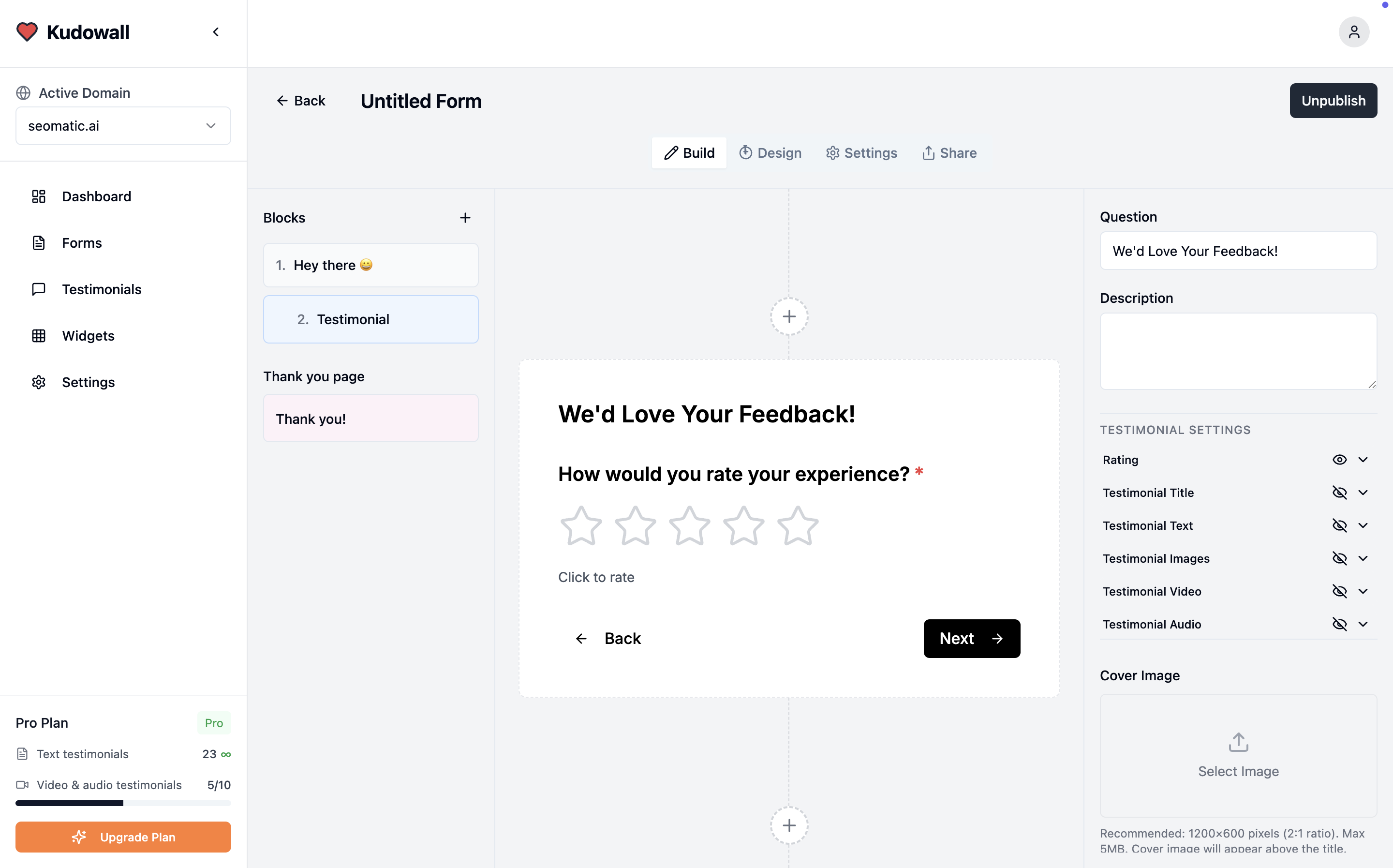 Collect New Testimonials